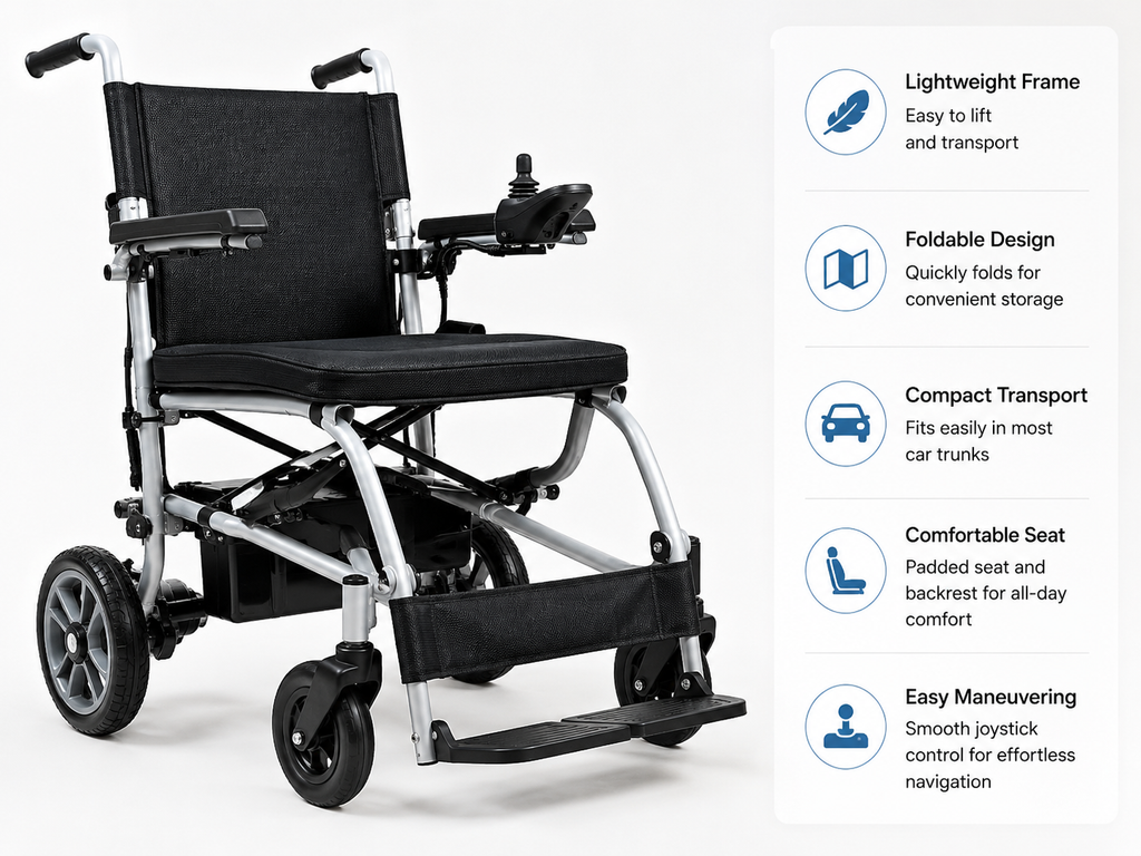 Lightweight Motorized Transport Chair