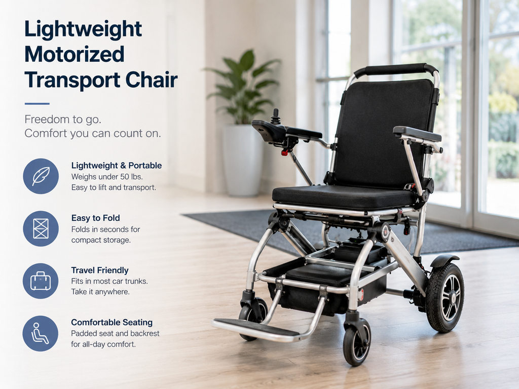 Lightweight Motorized Transport Chair