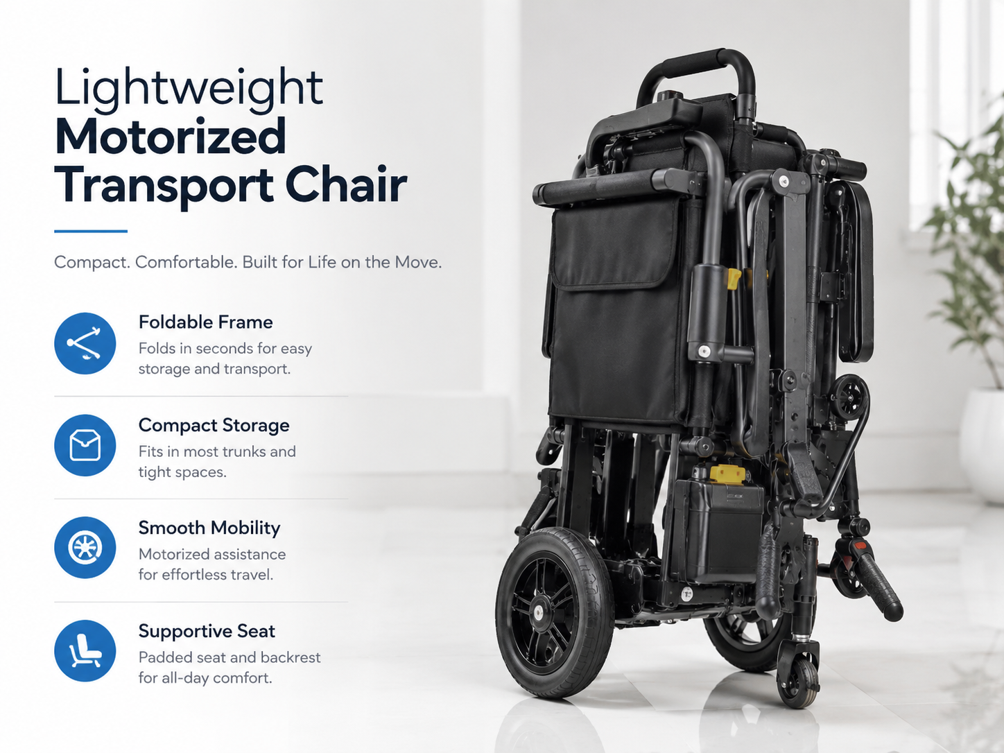 Lightweight Motorized Transport Chair