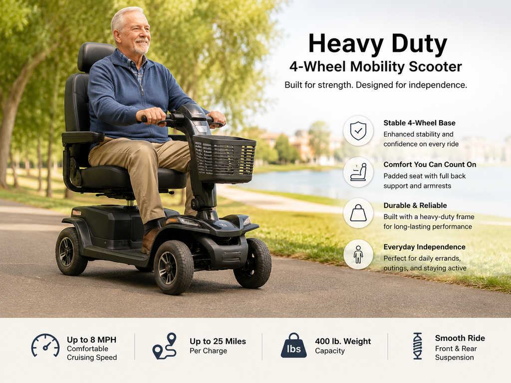 Heavy Duty 4-Wheel Mobility Scooter